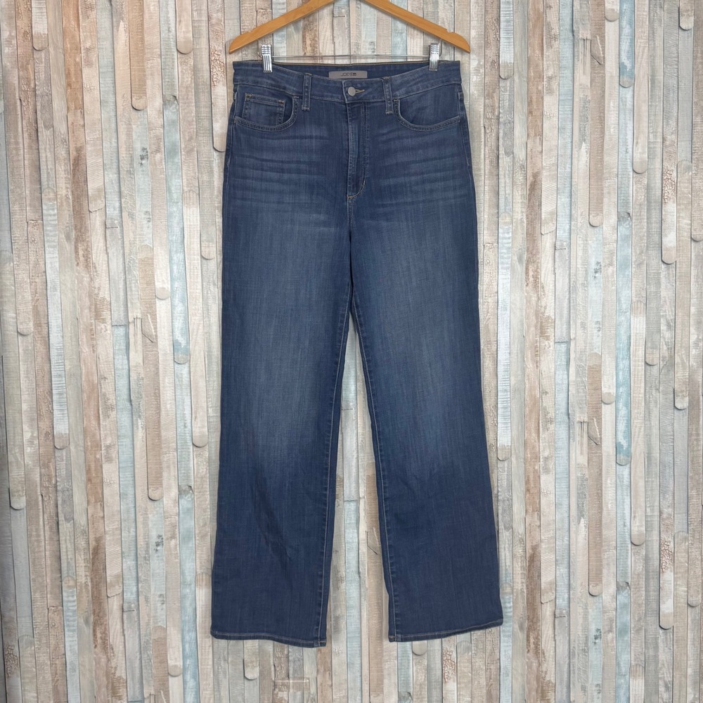 Joes Jeans 31 The Wangari Wide Leg Full Length High Rise Blue Denim Stretch
